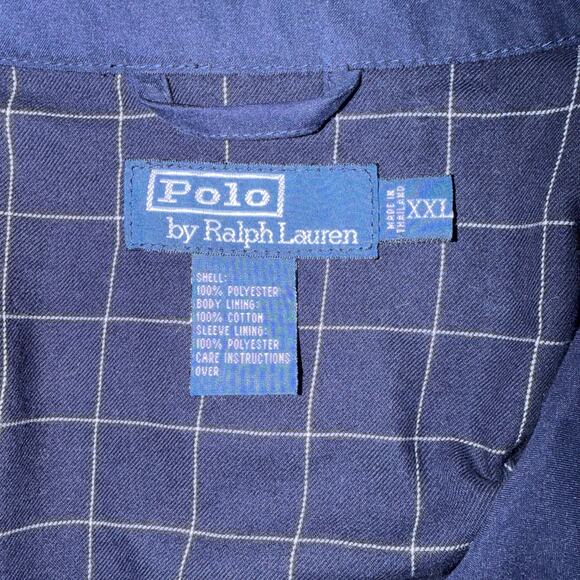 Vintage Polo Ralph Lauren Men Size XXL Jacket Blue Polyester Shell Cotton Lined - Picture 4 of 9